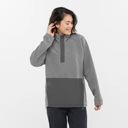 Grey Salomon Outlife Polartec Halz Zip Women's Sweatshirt | IE FW8536